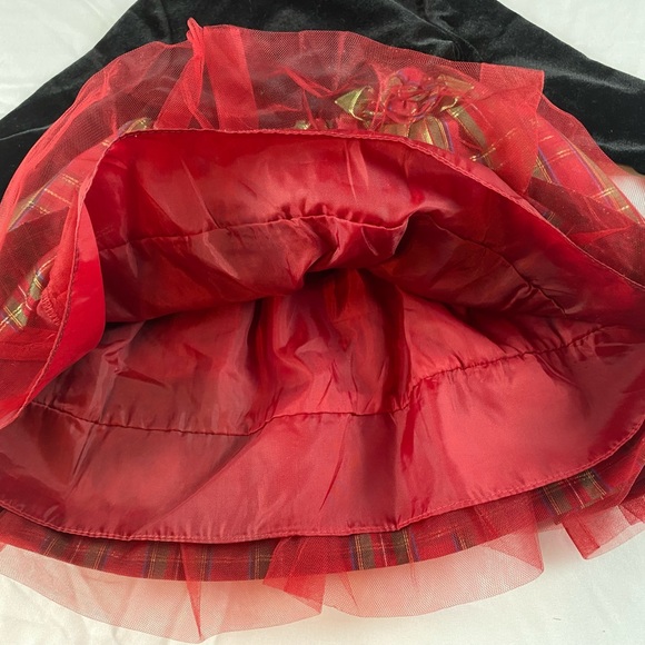 Infant Girl’s George Black Velvet Red Plaid Holiday Dress Size 12 Months - Picture 6 of 8